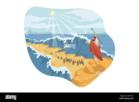 Illustrazione biblica dell'Esodo e del passaggio del Mar Rosso
