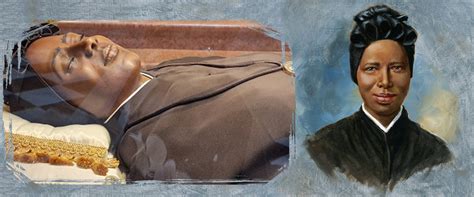 Ritratto di Santa Bakhita come schiava, con i segni delle mutilazioni corporee