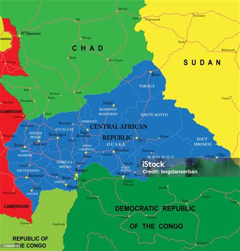 Mappa del Ciad e della Repubblica Centrafricana con evidenziata la regione di Sarh e i principali campi profughi