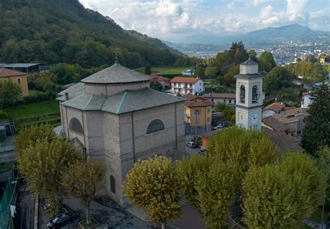 Foto aerea della Chiesa della Beata Vergine Immacolata a Monte Olimpino, Como