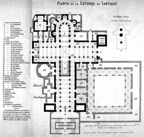 Pianta della Cattedrale di Santiago di Compostela