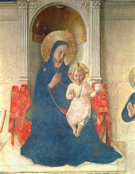 Dettaglio della Madonna e del Bambino della Visione di San Girolamo.