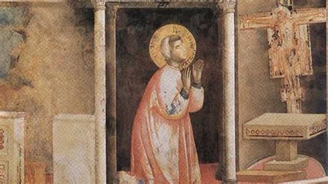 Affresco di Giotto nella Basilica Superiore di Assisi che ritrae San Francesco davanti al Crocifisso di San Damiano