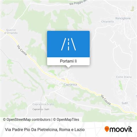 Mappa stradale della Via Padre Pio da Pietrelcina a Casale Monferrato