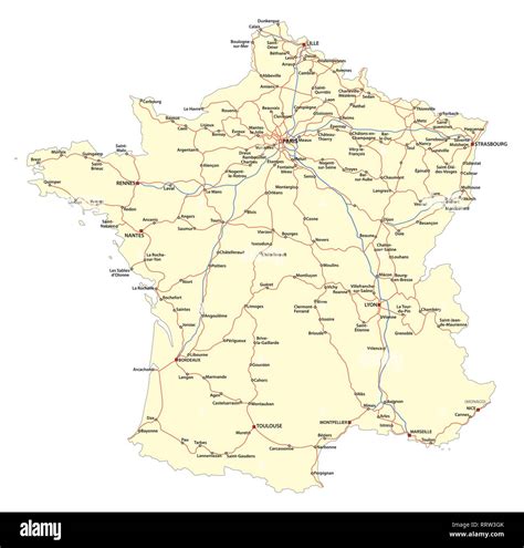 Mappa ferroviaria Francia con Lione e Lourdes