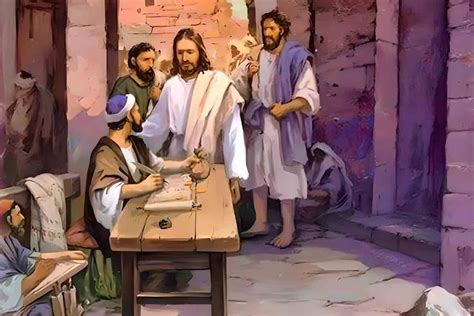 Gesù chiama Matteo al banco delle imposte