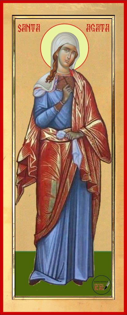icona o illustrazione di Santa Agata con attributi tradizionali