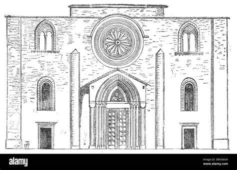 Disegno storico della facciata della Chiesa di San Bartolomeo a Bologna