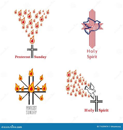 Schema che illustra i simboli della Pentecoste: vento, fuoco, lingue