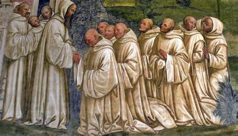Illustrazione storica di monaci benedettini o un'antica abbazia campana
