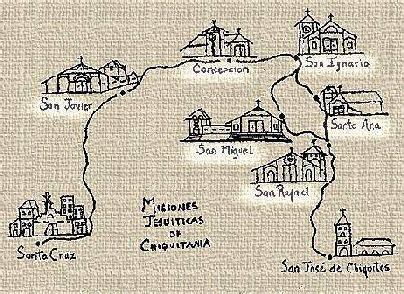 Mappa delle Missioni Gesuitiche dei Chiquitos