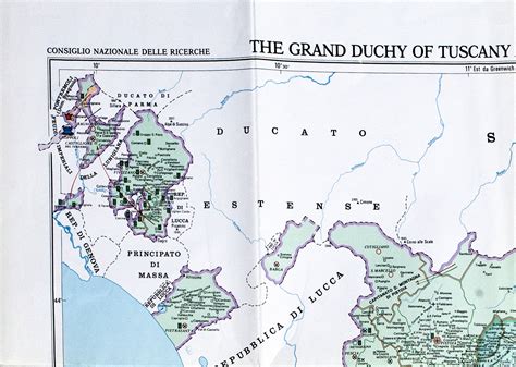 mappa storica del Granducato di Toscana durante il periodo austriaco