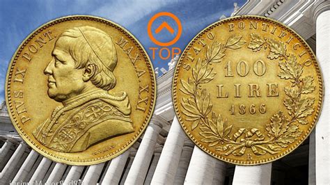 Infografica sulla parità aurea e argentea della Lira Pontificia 1866