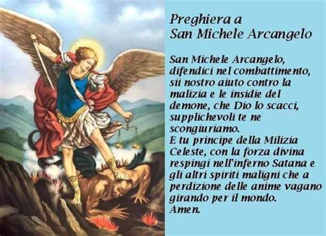 Illustrazione che rappresenta le sette parti della preghiera a San Michele Arcangelo