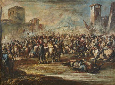 Rappresentazione artistica di una scena di battaglia spirituale