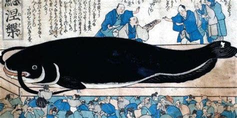 Rappresentazione di Namazu, il pesce gatto gigante giapponese che causa terremoti