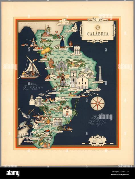 Mappa antica della Calabria con indicazione della Locride