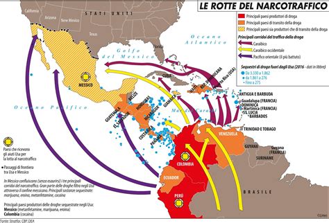 Infografica sulle rotte del narcotraffico e le alleanze della 'Ndrangheta