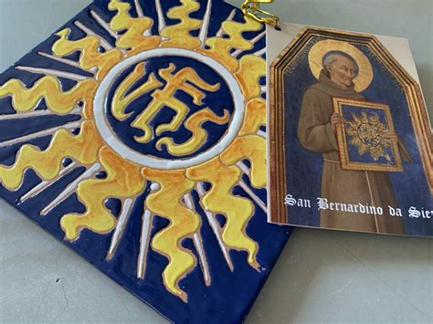 Ritratto di San Bernardino da Siena con il trigramma IHS