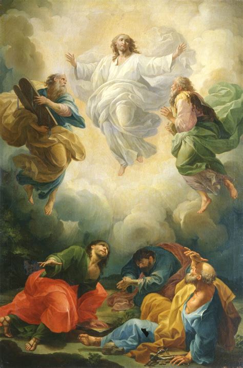Rappresentazione artistica della Trasfigurazione di Gesù sul Monte Tabor con Mosè ed Elia.