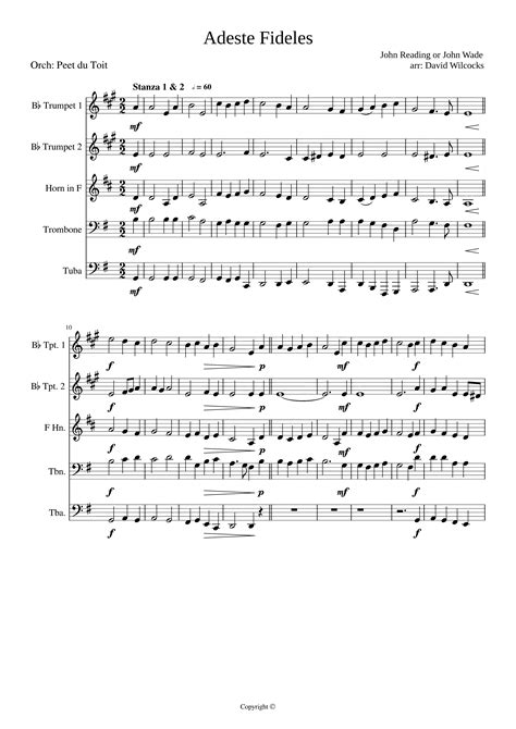 partitura musicale antica di Adeste Fideles