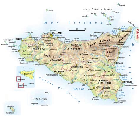 Mappa della Sicilia con evidenziati i principali centri di culto di San Calogero