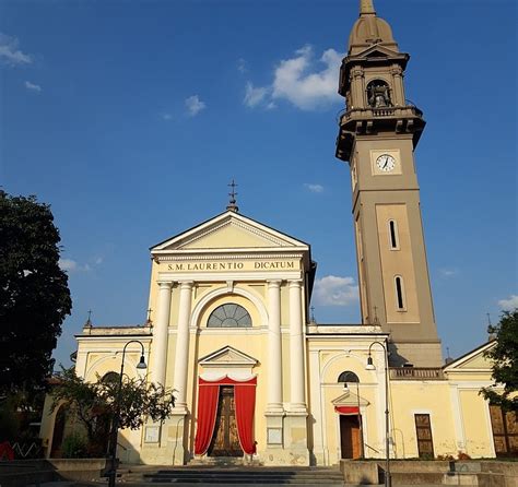 Foto esterna della Chiesa di San Lorenzo a Gorla Minore, con particolare sulla facciata neoclassica