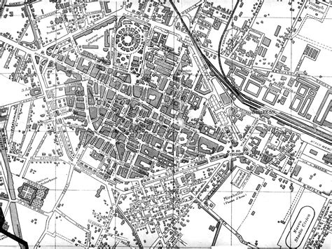 Mappa storica o foto aerea del quartiere Ospizio di Reggio Emilia che mostra l'espansione urbanistica