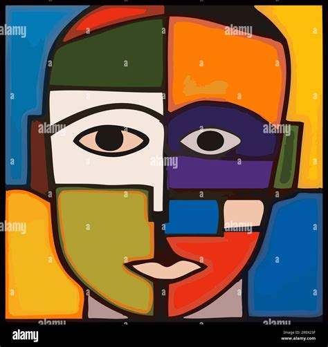 Esempio di pittura cubista a tema sacro di Renato Laffranchi, con angeli stilizzati e colori vivaci