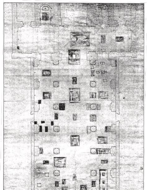Planimetria della Cattedrale di Santiago con indicazione delle sepolture