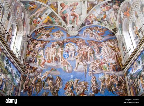 Dettaglio del Giudizio Universale sulla parete d'altare della Cappella Sistina