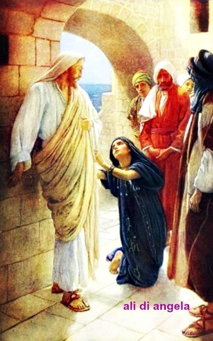 Illustrazione della donna Cananea che prega Gesù per la figlia