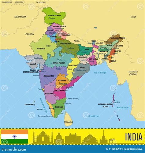 mappa dell'antica India con i luoghi menzionati nel Mahabharata
