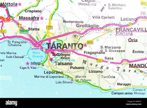 Mappa geografica dell'Arcidiocesi di Taranto in Puglia