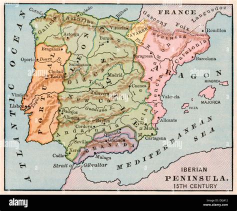 Mappa della penisola iberica nel VI secolo che evidenzia il regno visigoto