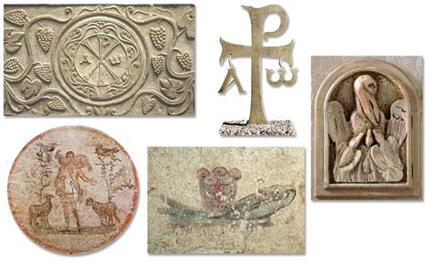 Rappresentazione della stele di Abercio con simboli cristiani