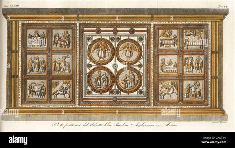 Foto di dettaglio del paliotto di Sant'Ambrogio, mostra la maestria dell'oreficeria carolingia