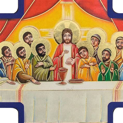 Icona dell'Ultima Cena o celebrazione eucaristica con i fedeli