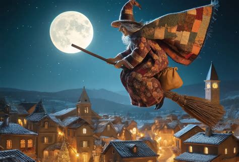 illustrazione della Befana che porta doni
