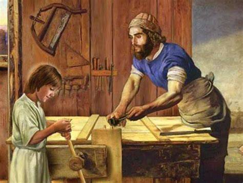 San Giuseppe falegname con Gesù bambino
