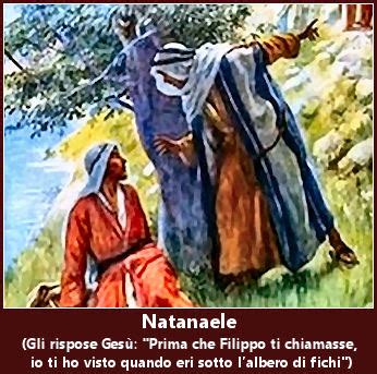 Gesù che indica Natanaele sotto l'albero di fichi