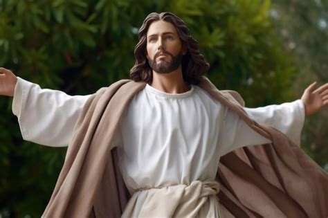 Foto della statua di Gesù con le braccia aperte sulla facciata della Chiesa del Sacro Cuore di Gesù