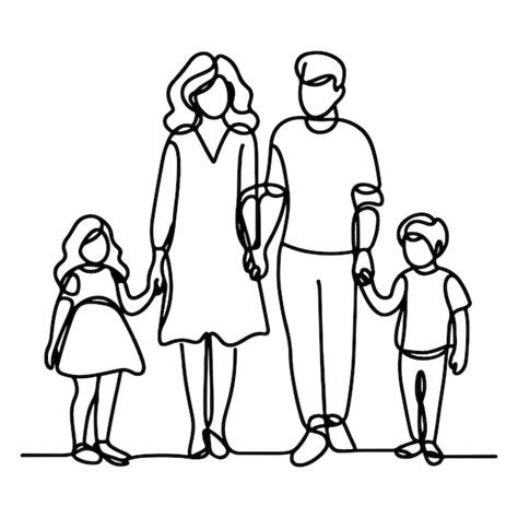 Illustrazione stilizzata di una famiglia felice che partecipa a un gruppo di discussione