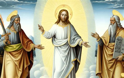 rappresentazione artistica della Trasfigurazione di Gesù con Mosè ed Elia