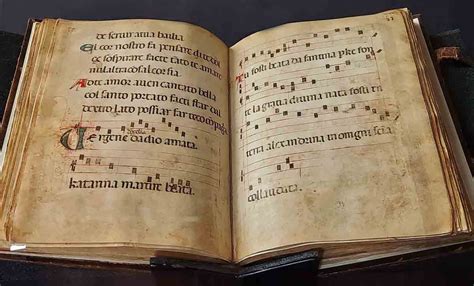 Manoscritto del Laudario di Cortona con notazione musicale