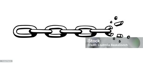 Illustrazione stilizzata di catene che si spezzano, con raggi di luce che emergono
