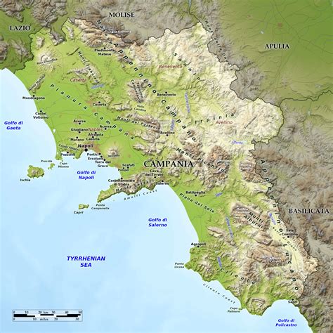 Mappa delle strutture sanitarie in Campania
