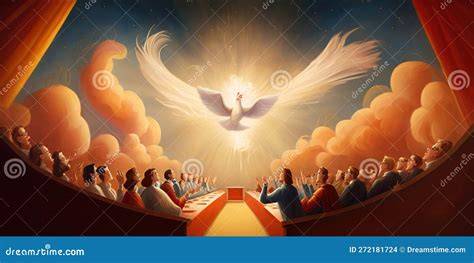 illustrazione della Pentecoste con lo Spirito Santo che scende sugli apostoli