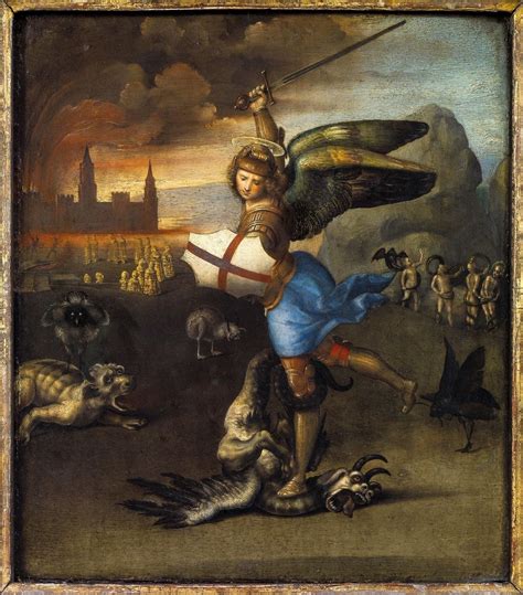 Raffaello Sanzio, San Michele e il drago, olio su tavola, 1505 circa, Museo del Louvre, Parigi