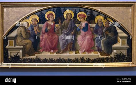 Raffigurazione dei Sette Santi di Filippo Lippi in un paesaggio